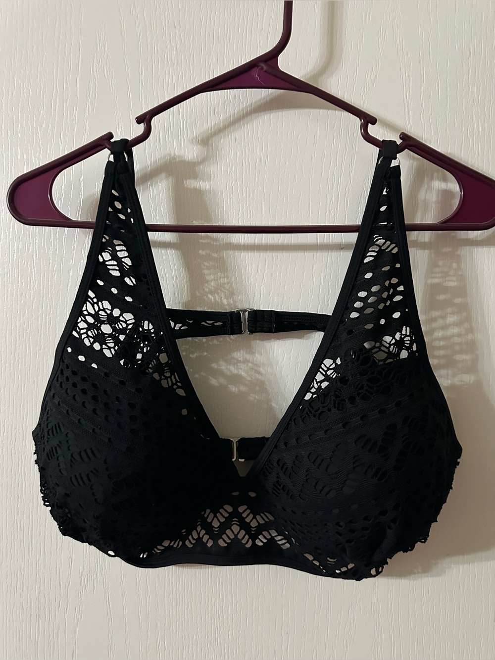 Black Crochet Bikini Top